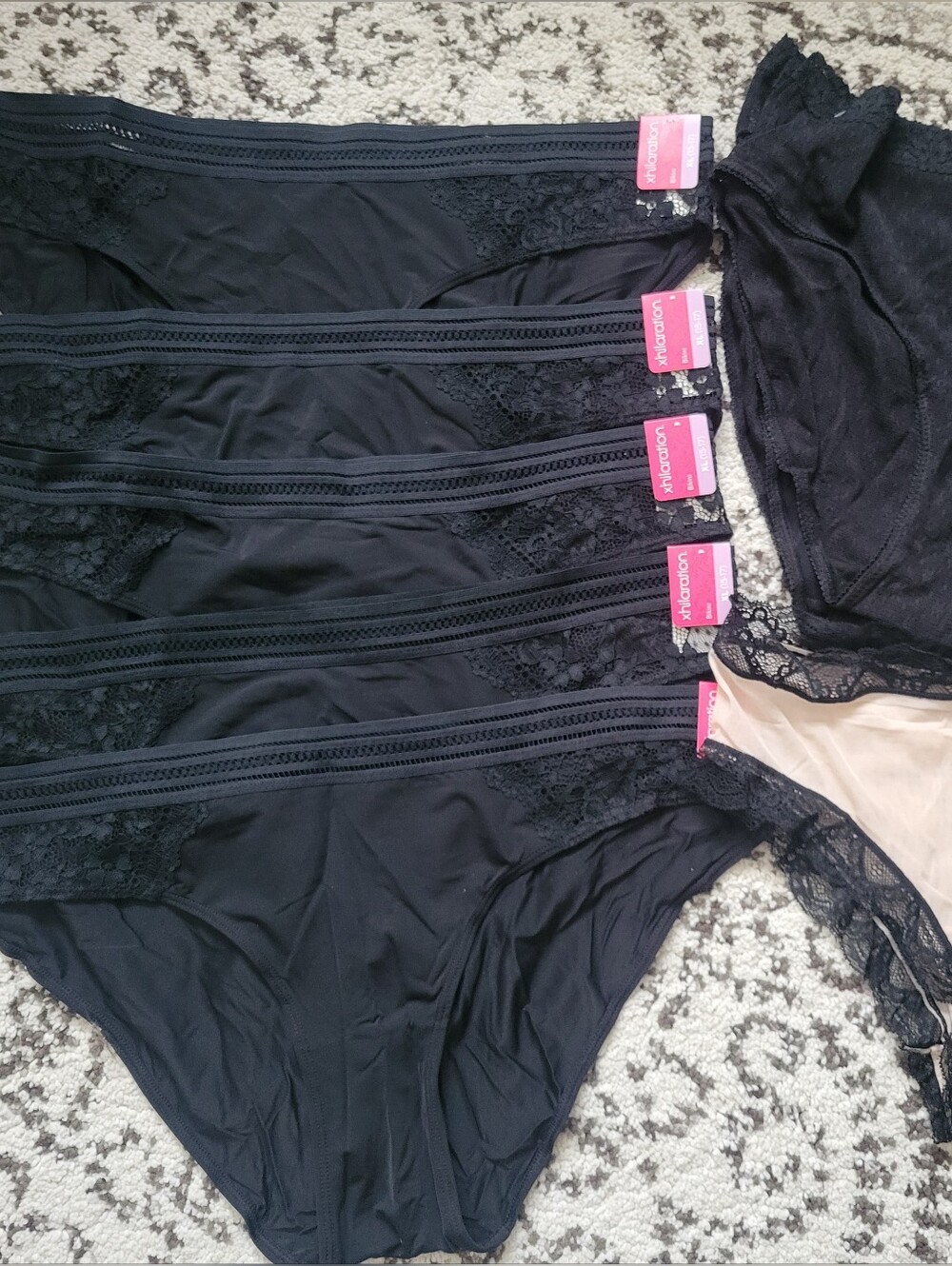 ✨️NEW ✨️Black Lace Bikini Briefs Hipsters - Lot Of  9 Women Panties Underwear XL
